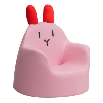 Contemporary Creative Kids Cartoon Animal Leather Foam Rabbit Bear Dinosaur Low Stool Backrest Armrest For Dining Room