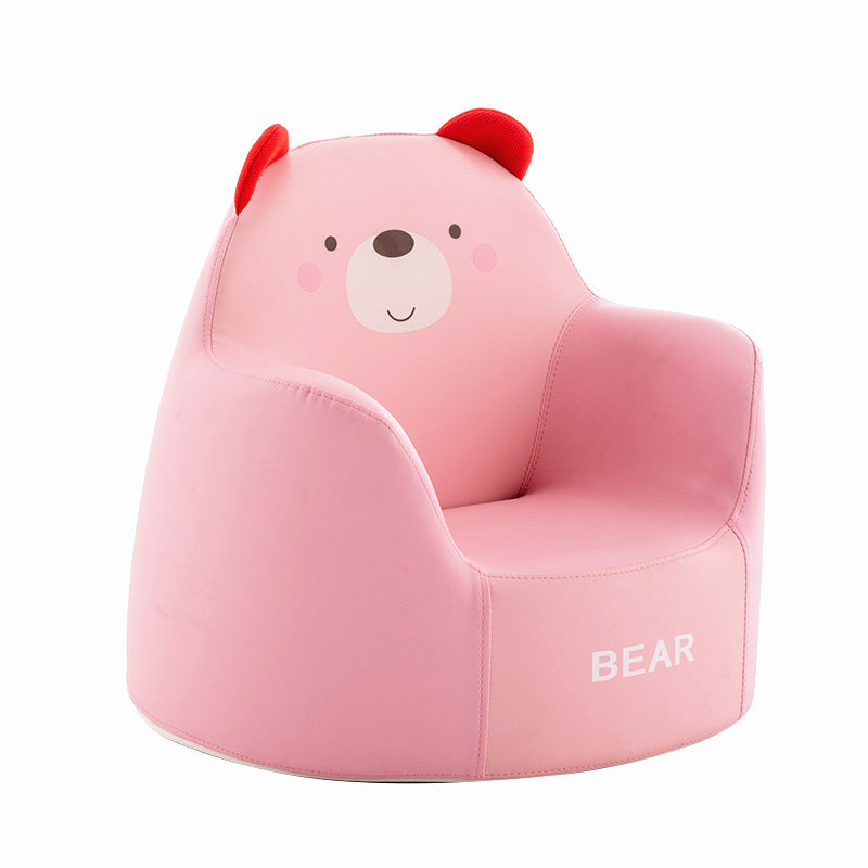 Contemporary Creative Kids Cartoon Animal Leather Foam Rabbit Bear Dinosaur Low Stool Backrest Armrest For Dining Room