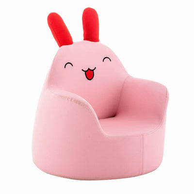 Contemporary Creative Kids Cartoon Animal Leather Foam Rabbit Bear Dinosaur Low Stool Backrest Armrest For Dining Room
