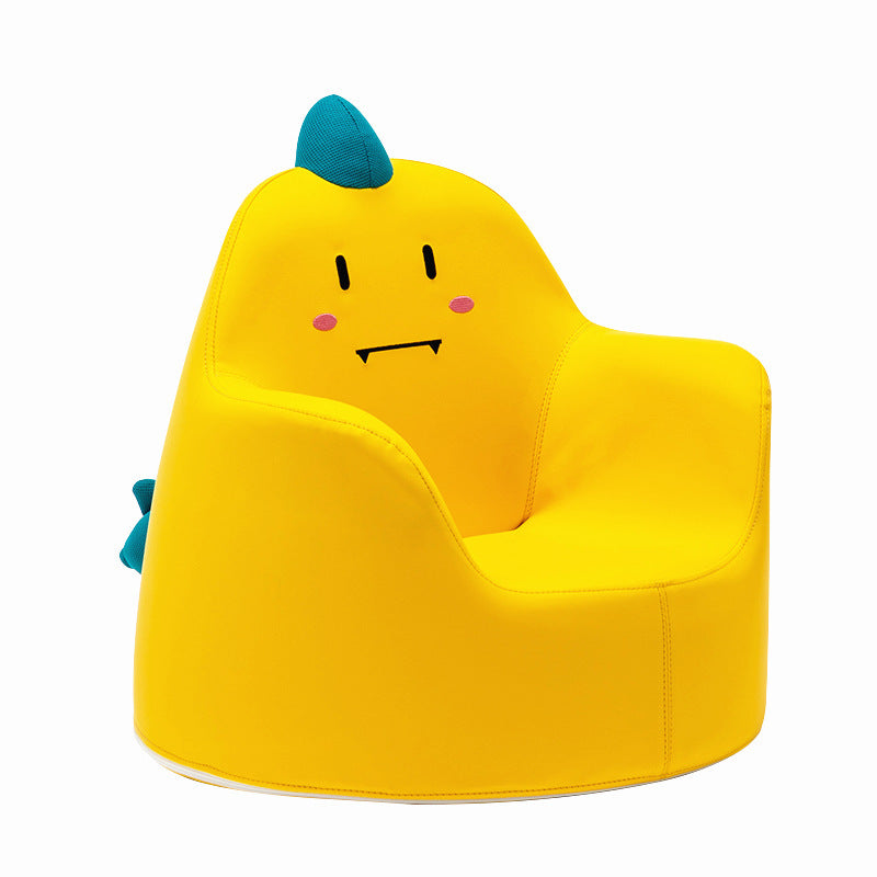 Contemporary Creative Kids Cartoon Animal Leather Foam Rabbit Bear Dinosaur Low Stool Backrest Armrest For Dining Room
