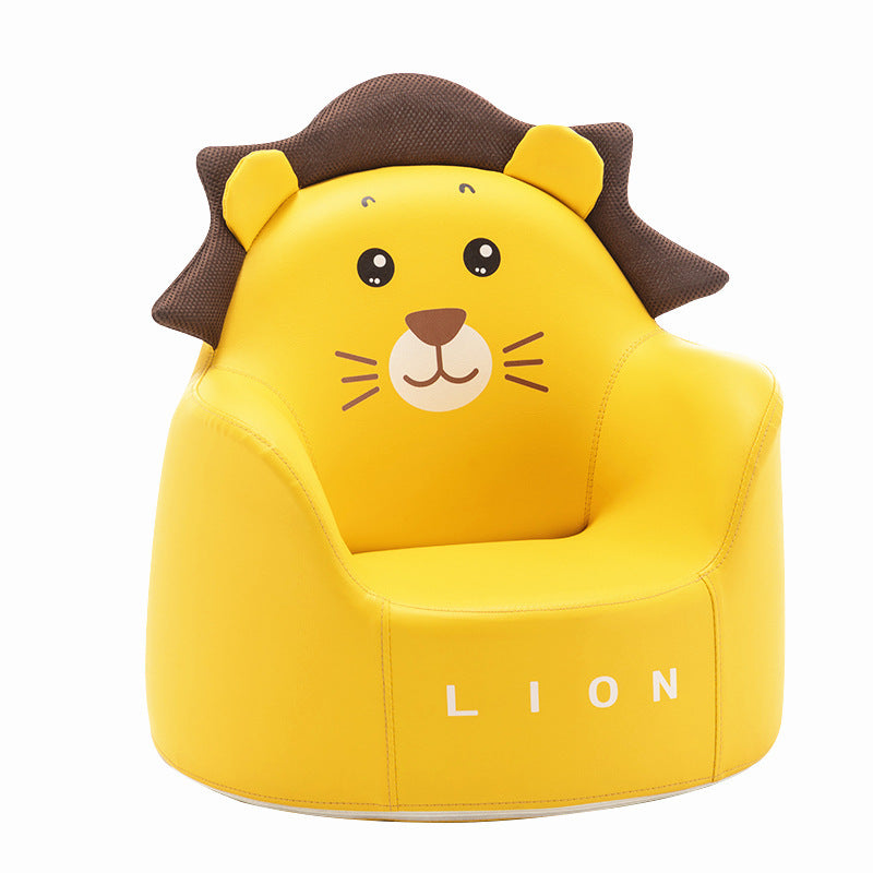 Contemporary Creative Kids Cartoon Animal Leather Foam Rabbit Bear Dinosaur Low Stool Backrest Armrest For Dining Room