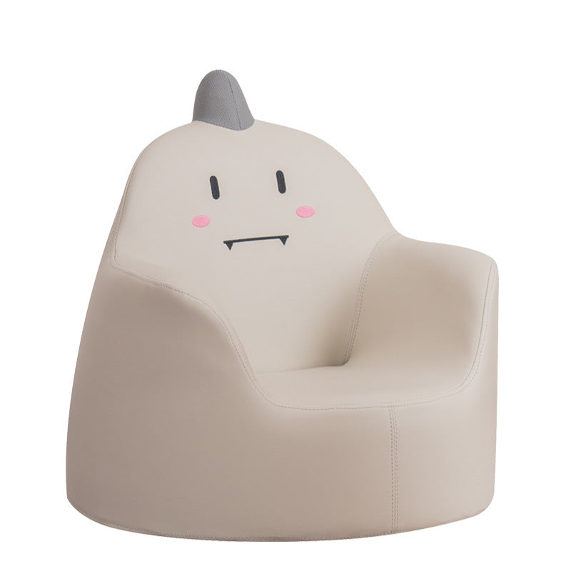 Contemporary Creative Kids Cartoon Animal Leather Foam Rabbit Bear Dinosaur Low Stool Backrest Armrest For Dining Room
