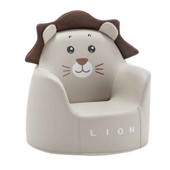 Tabouret bas en cuir PU pour enfants créatifs contemporains avec animaux de dessin animé, lapin, ours, dinosaure, avec dossier et accoudoirs pour salle à manger 
