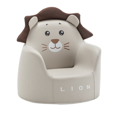 Contemporary Creative Kids Cartoon Animal Leather Foam Rabbit Bear Dinosaur Low Stool Backrest Armrest For Dining Room