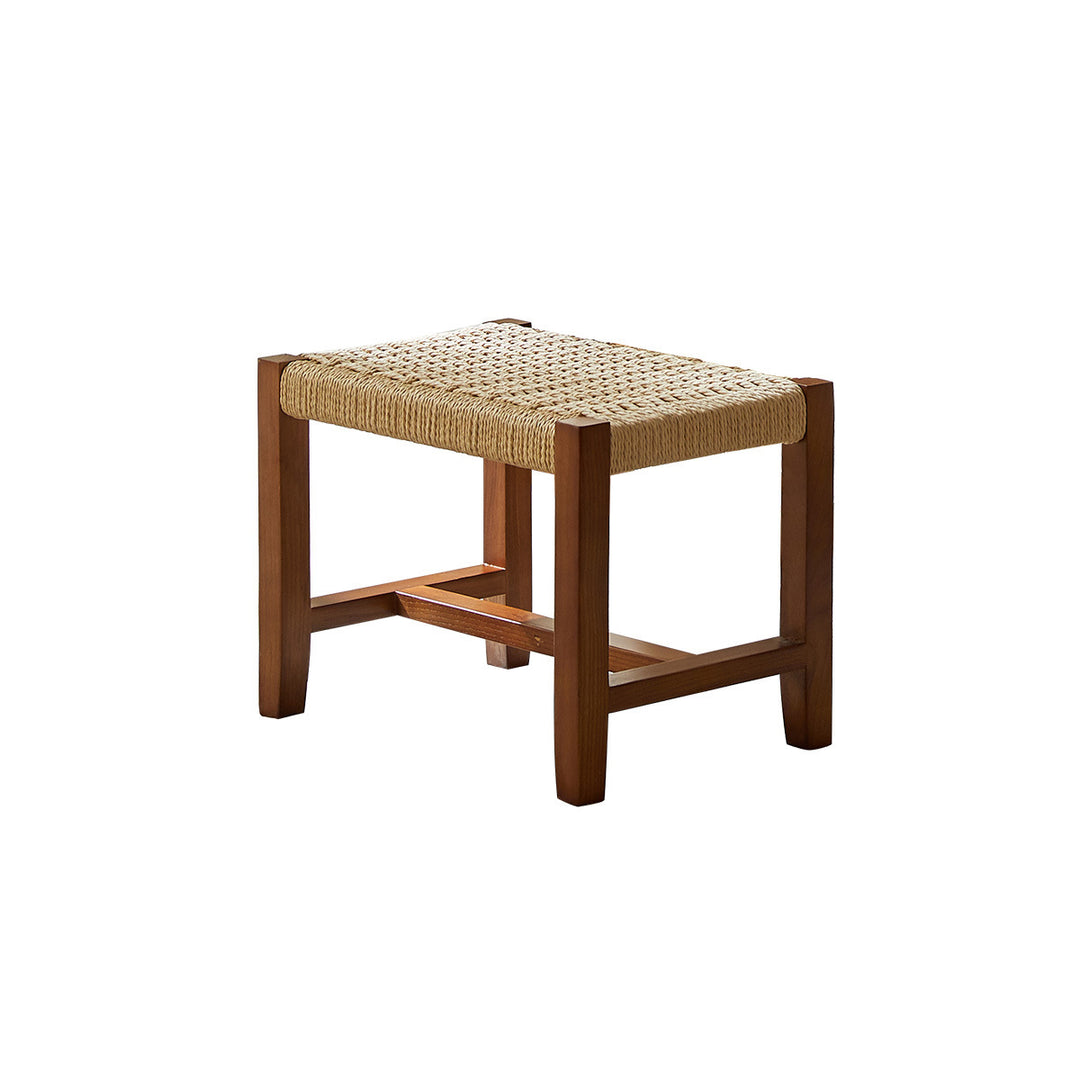 Traditioneller japanischer Webstuhl aus Eschenholz und Rattan, rechteckiger Schaukelstuhl, Liegestuhl, Armlehne, Fußhocker für Wohnzimmer 
