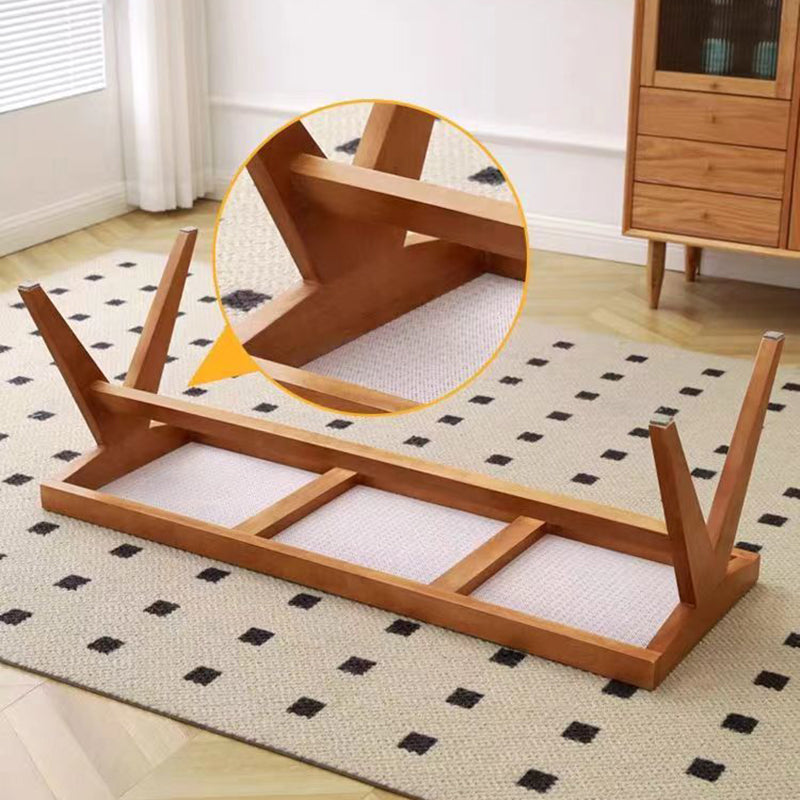 Tissage japonais traditionnel en bois de caoutchouc et rotin Tabouret bas rectangulaire carré sans dossier pour salle à manger 