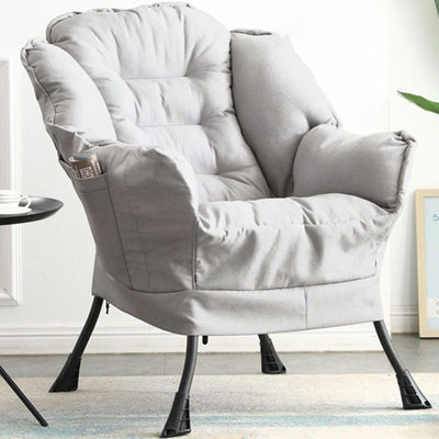 Contemporary Scandinavian Fabric Deerskin Flannel Steel Cotton Petal Square Accent Chair Backrest Detachable Storage Bag For Bedroom