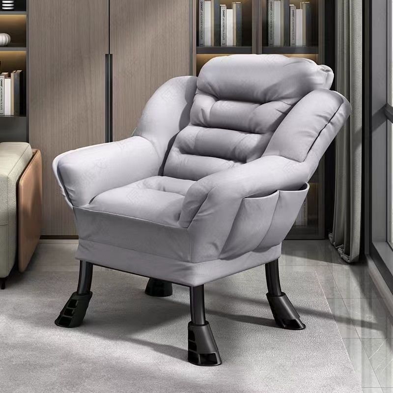 Contemporary Scandinavian Fabric Deerskin Flannel Steel Cotton Petal Square Accent Chair Backrest Detachable Storage Bag For Bedroom