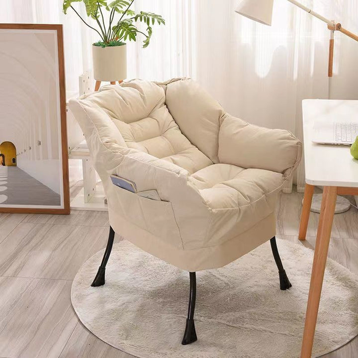 Tissu scandinave contemporain en flanelle de peau de daim acier coton pétale carré accent chaise dossier sac de rangement détachable pour chambre 