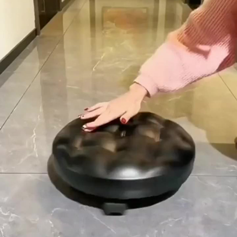 Contemporary Retro Leather Sponge Plate Bread Round Low Stool Backless Movable For Entryway