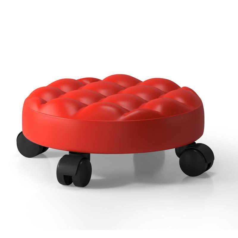 Contemporary Retro Leather Sponge Plate Bread Round Low Stool Backless Movable For Entryway