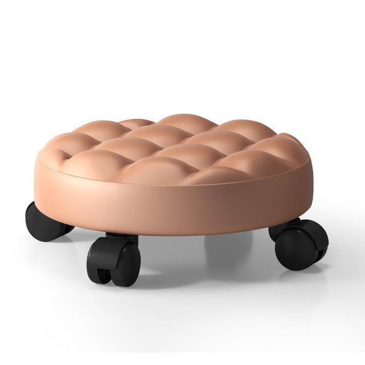 Contemporary Retro Artificial Leather Sponge Plate Bread Round Low Stool Backless Movable For Entryway