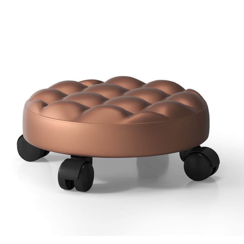 Contemporary Retro Leather Sponge Plate Bread Round Low Stool Backless Movable For Entryway