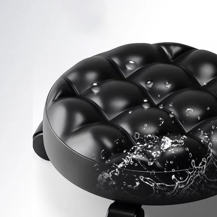 Contemporary Retro Artificial Leather Sponge Plate Bread Round Low Stool Backless Movable For Entryway