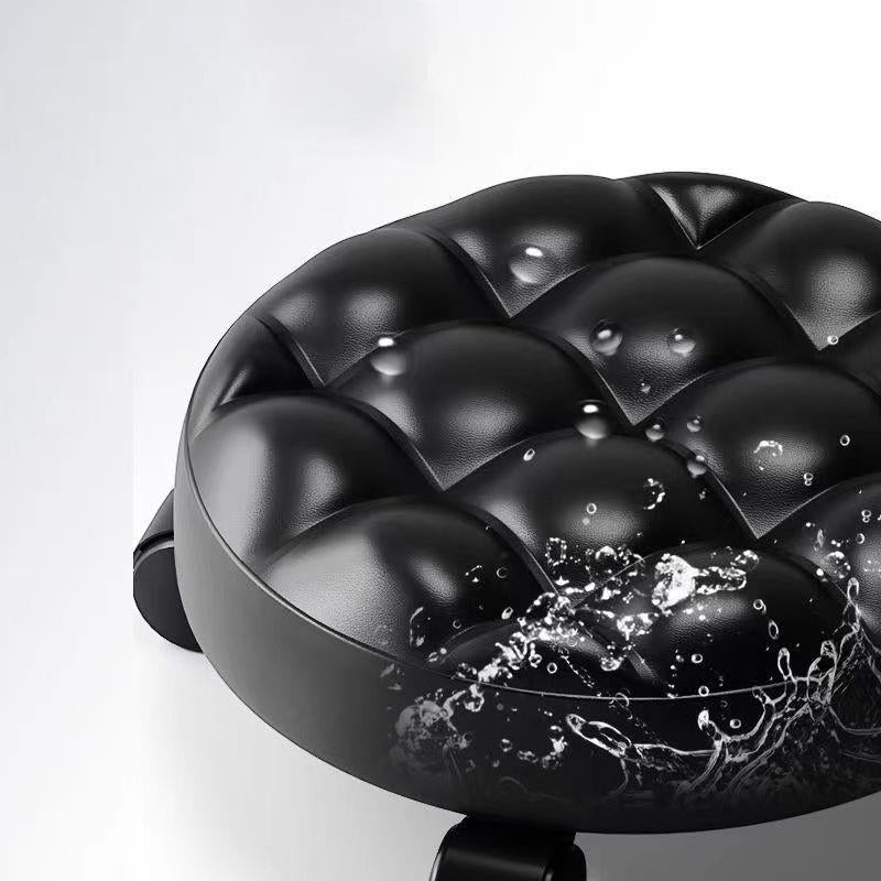 Contemporary Retro Leather Sponge Plate Bread Round Low Stool Backless Movable For Entryway
