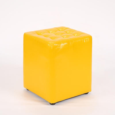 Modern Simplicity Leather Wood Sponge Round Square Footstool Backless For Living Room
