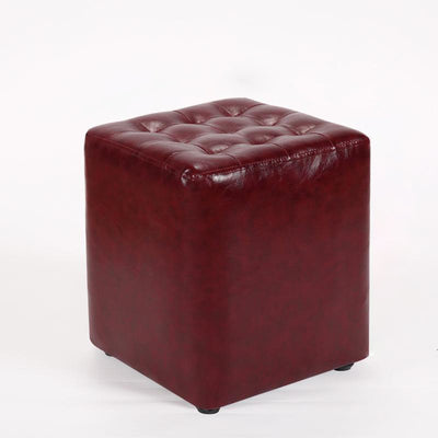 Modern Simplicity Leather Wood Sponge Round Square Footstool Backless For Living Room