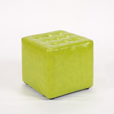 Modern Simplicity Leather Wood Sponge Round Square Footstool Backless For Living Room