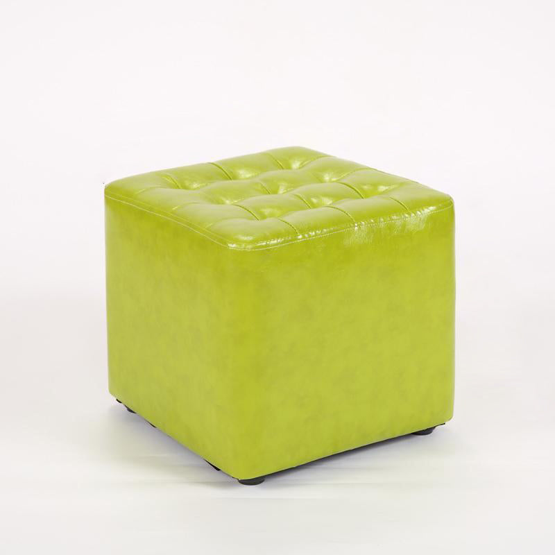 Modern Simplicity Leather Wood Sponge Round Square Footstool Backless For Living Room