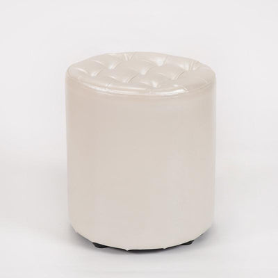 Modern Simplicity Leather Wood Sponge Round Square Footstool Backless For Living Room