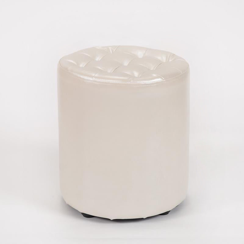 Modern Simplicity Leather Wood Sponge Round Square Footstool Backless For Living Room