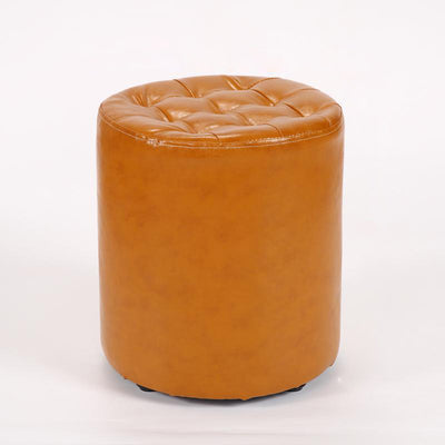 Modern Simplicity Leather Wood Sponge Round Square Footstool Backless For Living Room