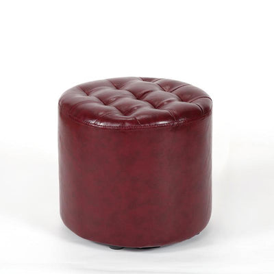 Modern Simplicity Leather Wood Sponge Round Square Footstool Backless For Living Room