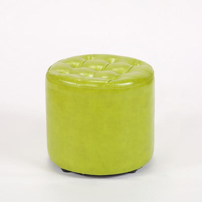 Modern Simplicity Leather Wood Sponge Round Square Footstool Backless For Living Room
