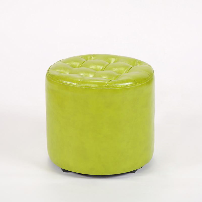 Modern Simplicity Leather Wood Sponge Round Square Footstool Backless For Living Room