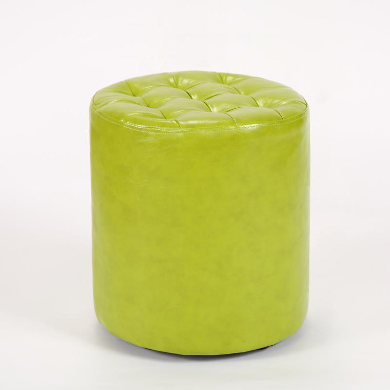 Modern Simplicity Leather Wood Sponge Round Square Footstool Backless For Living Room