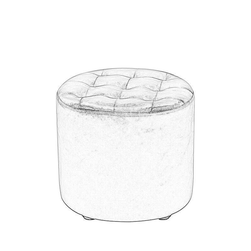 Modern Simplicity Leather Wood Sponge Round Square Footstool Backless For Living Room