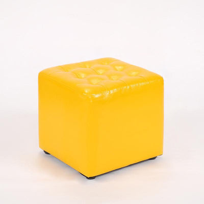Modern Simplicity Leather Wood Sponge Round Square Footstool Backless For Living Room