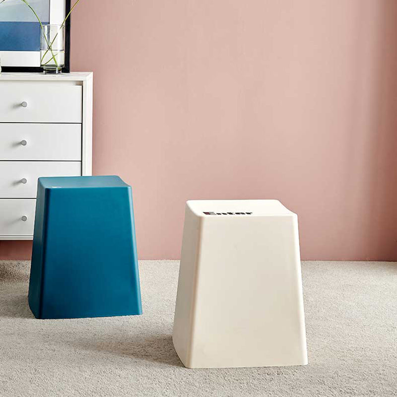 Taburete Apilable Sin Respaldo con Botón de Teclado Trapezoidal Creativo Contemporáneo PP Para Comedor 