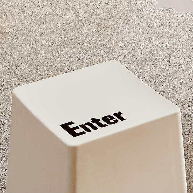 Taburete Apilable Sin Respaldo con Botón de Teclado Trapezoidal Creativo Contemporáneo PP Para Comedor 