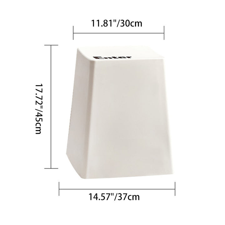Taburete Apilable Sin Respaldo con Botón de Teclado Trapezoidal Creativo Contemporáneo PP Para Comedor 