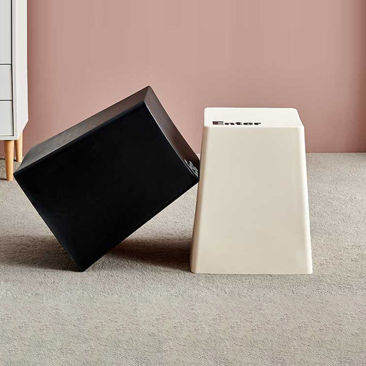 Taburete Apilable Sin Respaldo con Botón de Teclado Trapezoidal Creativo Contemporáneo PP Para Comedor 