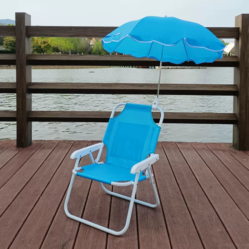 Contemporary Creative Kids PP Metal Square Cartoon Outdoor Foldable Recliner Backrest Sunshade For Outdoor