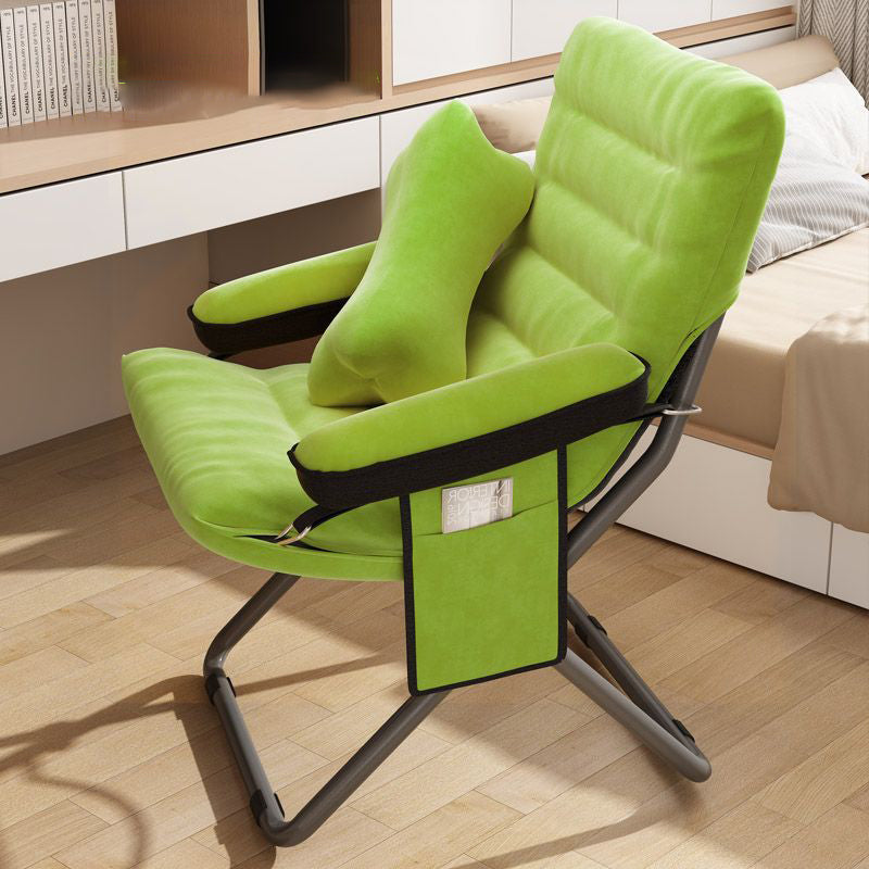 Modern Simplicity Velvet Metal Cotton Rectangular Semi-Curved Foldable Recliner Footrest Backrest Storage Bag For Bedroom