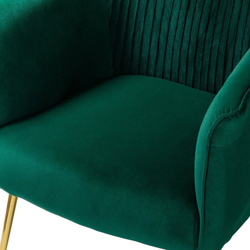 Contemporary Scandinavian Velvet Iron Sponge Striped Square Accent Chair Backrest Armrest For Living Room