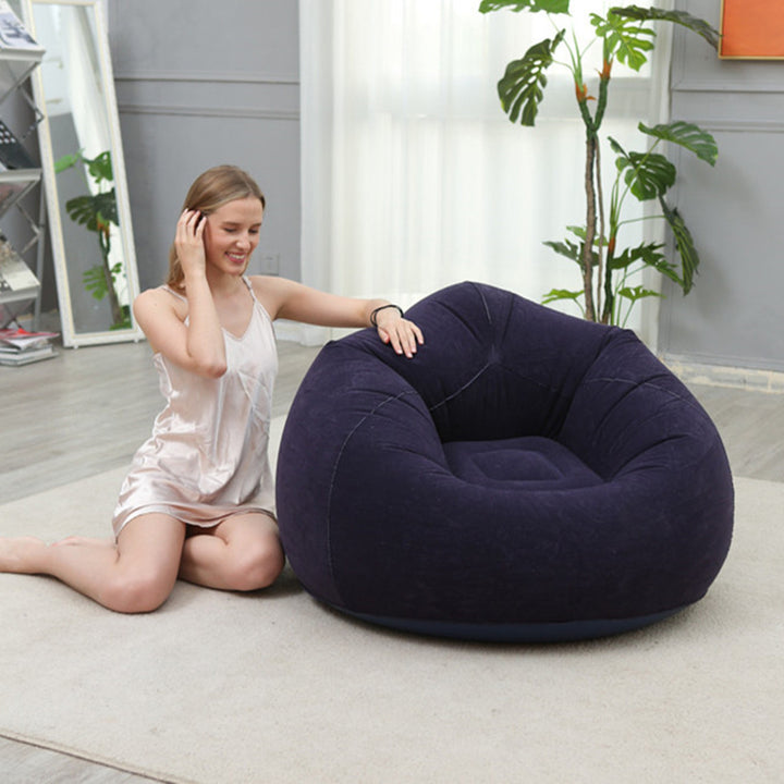 Sofá inflable de bola de terciopelo de PVC de simplicidad moderna con respaldo para dormitorio 
