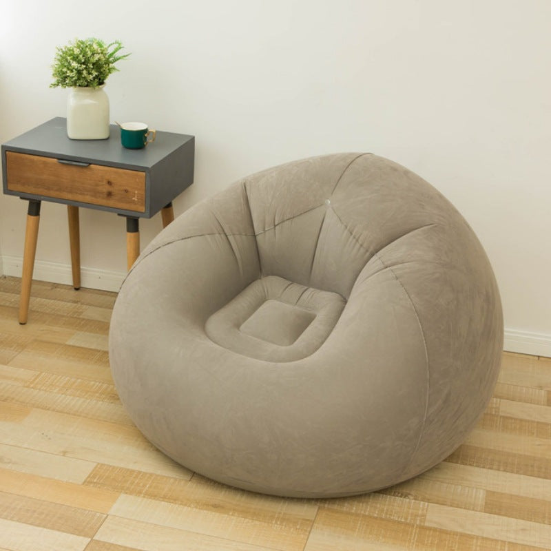 Sofá inflable de bola de terciopelo de PVC de simplicidad moderna con respaldo para dormitorio 