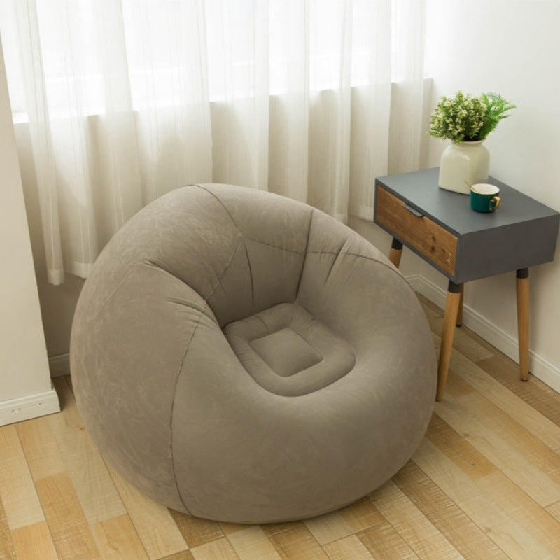 Sofá inflable de bola de terciopelo de PVC de simplicidad moderna con respaldo para dormitorio 