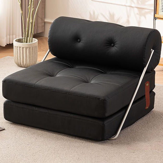 Modern Simplicity Velvet Leather Stainless Steel Sponge Square Tofu Foldable Lazy Sofa Backrest For Bedroom