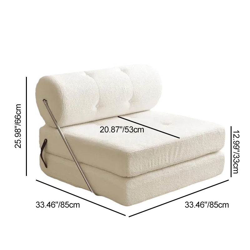 Modern Simplicity Velvet Leather Stainless Steel Sponge Square Tofu Foldable Lazy Sofa Backrest For Bedroom