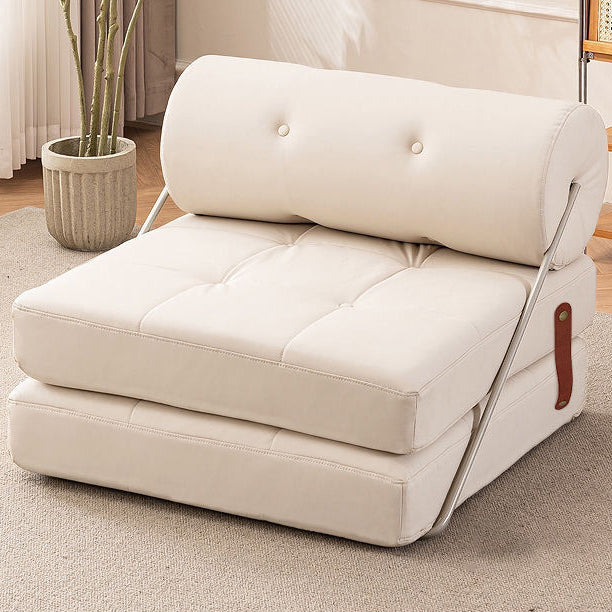Modern Simplicity Velvet Leather Stainless Steel Sponge Square Tofu Foldable Lazy Sofa Backrest For Bedroom
