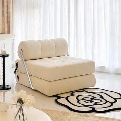 Modern Simplicity Velvet Leather Stainless Steel Sponge Square Tofu Foldable Lazy Sofa Backrest For Bedroom