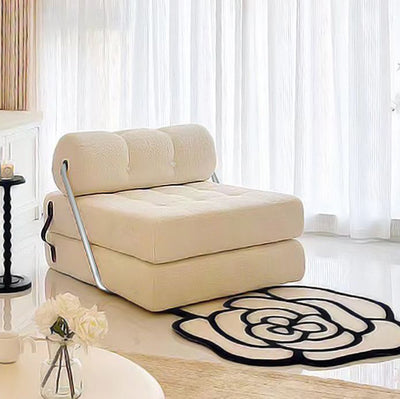 Modern Simplicity Velvet Leather Stainless Steel Sponge Square Tofu Foldable Lazy Sofa Backrest For Bedroom