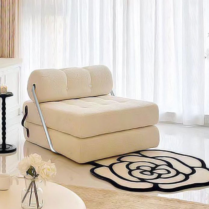 Modern Simplicity Velvet Leather Stainless Steel Sponge Square Tofu Foldable Lazy Sofa Backrest For Bedroom