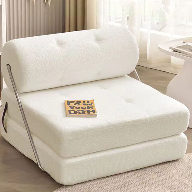 Modern Simplicity Velvet Leather Stainless Steel Sponge Square Tofu Foldable Lazy Sofa Backrest For Bedroom