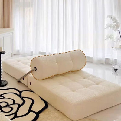 Modern Simplicity Velvet Leather Stainless Steel Sponge Square Tofu Foldable Lazy Sofa Backrest For Bedroom